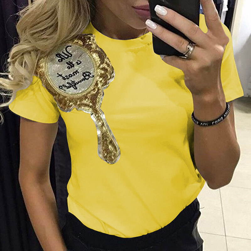 

Lovely Casual Basic Yellow T-shirt