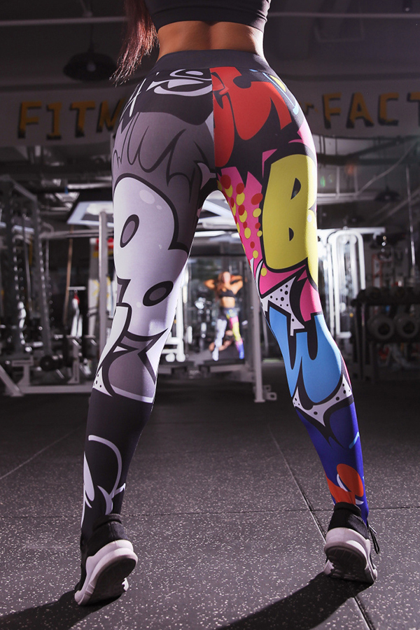 

Lovely Casual Print Skinny Multicolor Pants, Multi