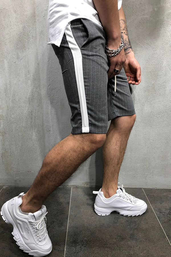 

Lovely Casual Patchwork Dark Grey Shorts