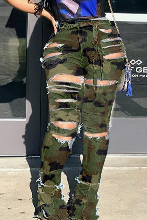 

Lovely Trendy Camo Print Jeans