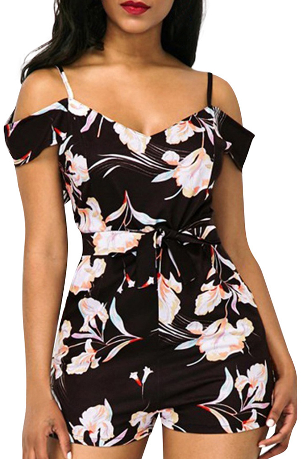 

Lovely Bohemian Print Multicolor One-piece Romper, Multi