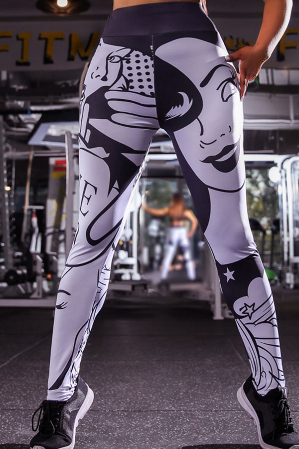 

Lovely Casual Print Black And White Pants