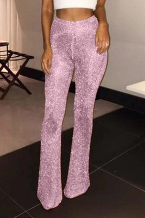 

Lovely Casual Loose Pink Pants