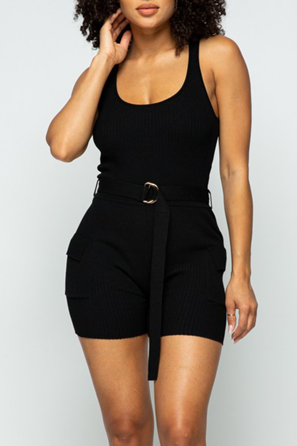 

Lovely Chic Basic Black One-piece Romper