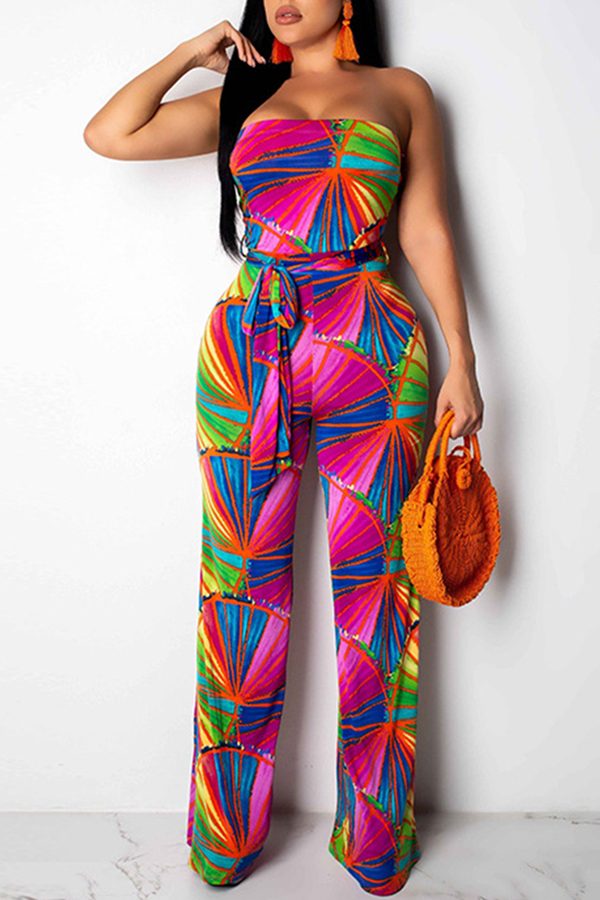 

Lovely Leisure Print Multicolor One-piece Jumpsuit, Multi