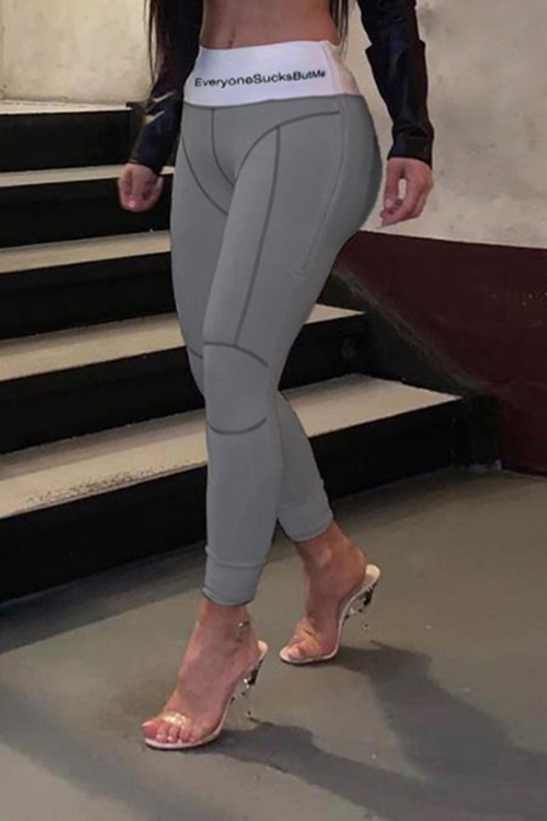 

Lovely Casual Skinny Grey Pants