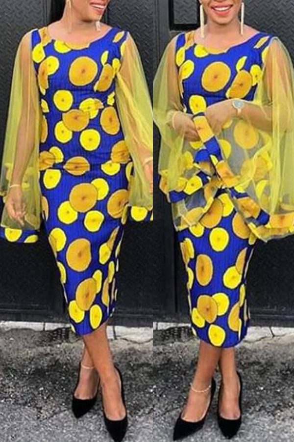 

Lovely Chic Patchwork Yellow Maxi Dress
