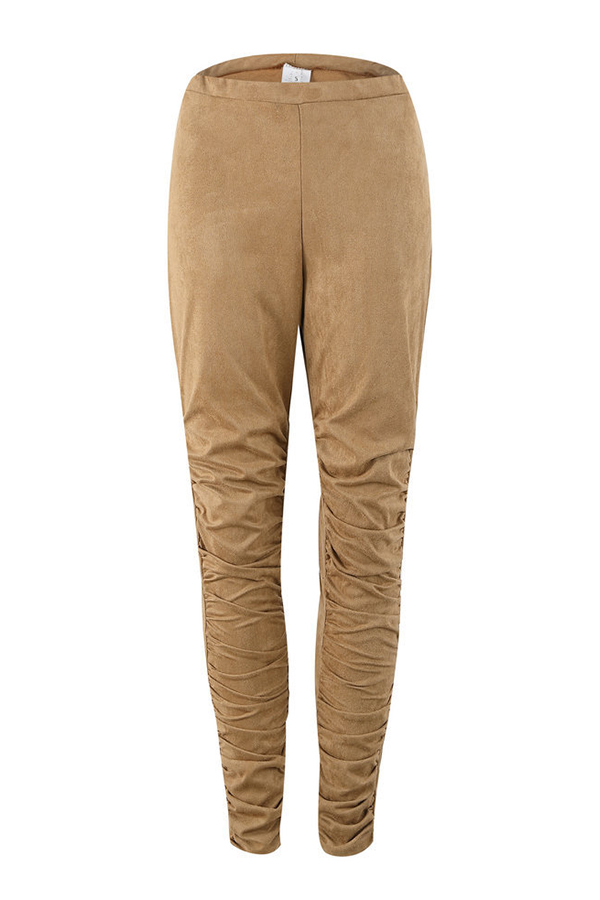 

Lovely Casual Fold Design Khaki Pants