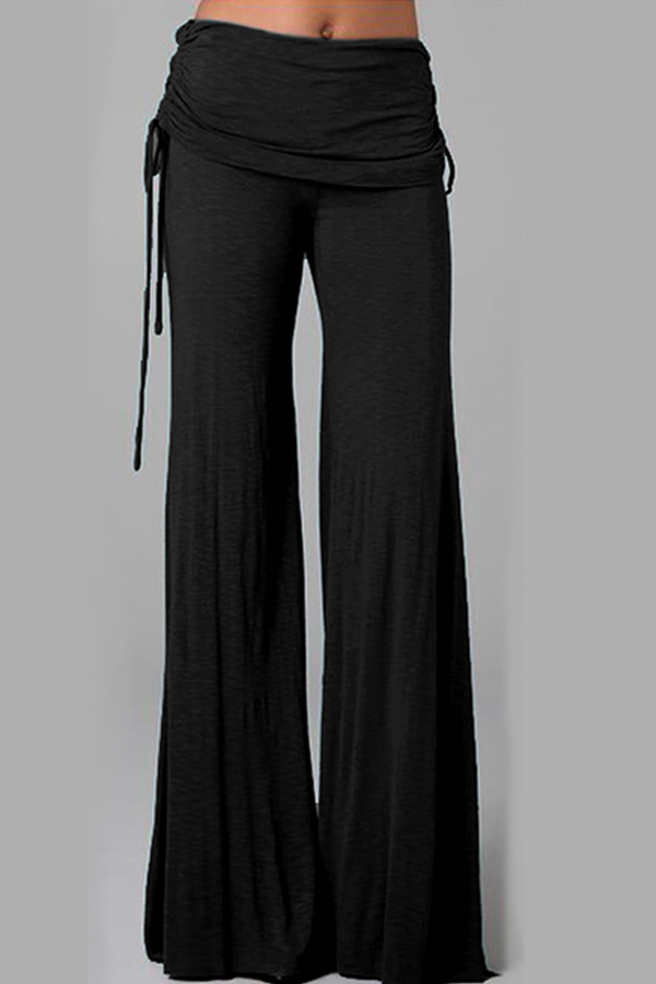 

Lovely Casual Drawstring Black Pants