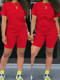 LW BASICS Round Neck Regular Fit Shorts Set