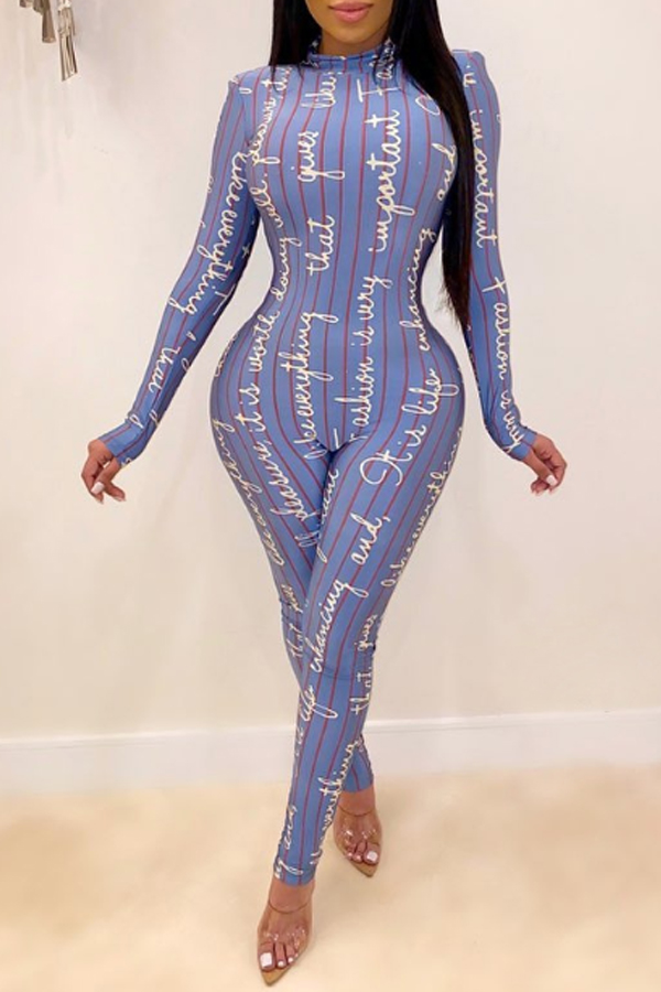 

Lovely Chic Skinny Blue One-piece Jumpsuit