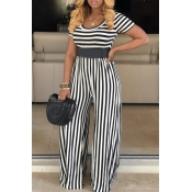 Lovely Casual Striped Black One-piece Jumpsuit