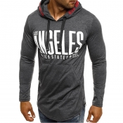 Lovely Casual Letter Print Grey Hoodie