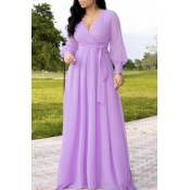 Lovely Sweet Loose Purple Maxi Dress