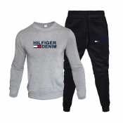 Lovely Casual Print Light Grey Two-piece Pants Set