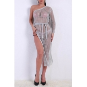 Lovely Hollow-out Silver Beach Dress