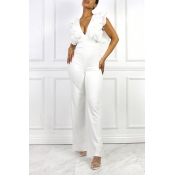 Lovely Polyester Casual Solid Flounce Regular Smal