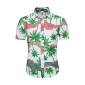 Lovely Casual Print Green Shirt