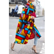 Lovely Casual Print Multicolor Plus Size Coat