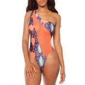 Lovely Patchwork Pink One-piece Swimsuit