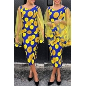 Lovely Chic Patchwork Yellow Maxi Dress