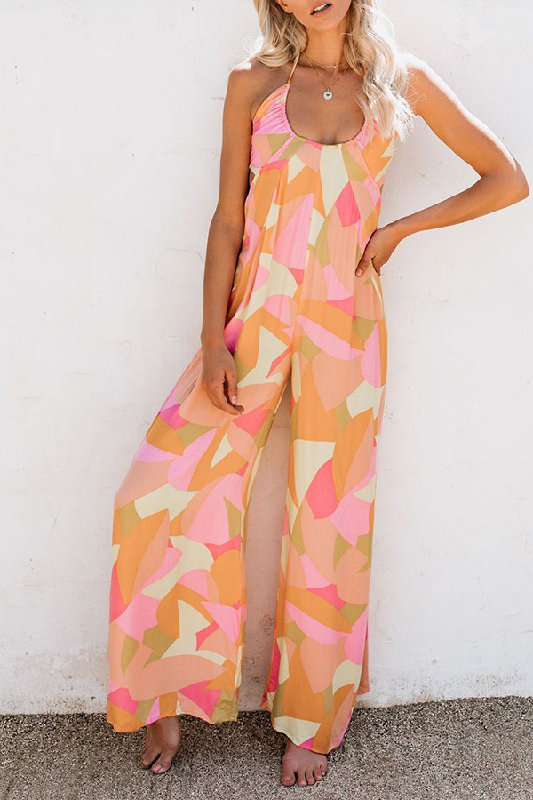 

Lovely Stylish Backless Multicolor One-piece Jumpsuit, Multi