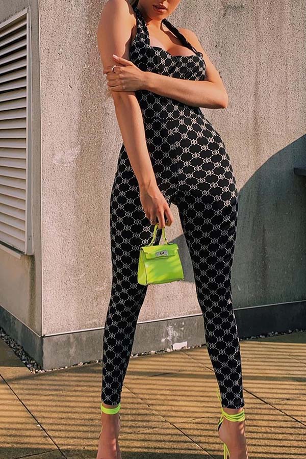 

Lovely Chic Skinny Black One-piece Jumpsuit