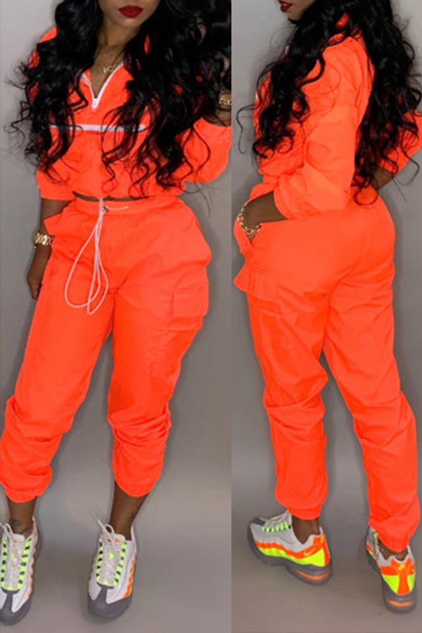 

Lovely Trendy Mandarin Collar Croci Two-piece Pants Set