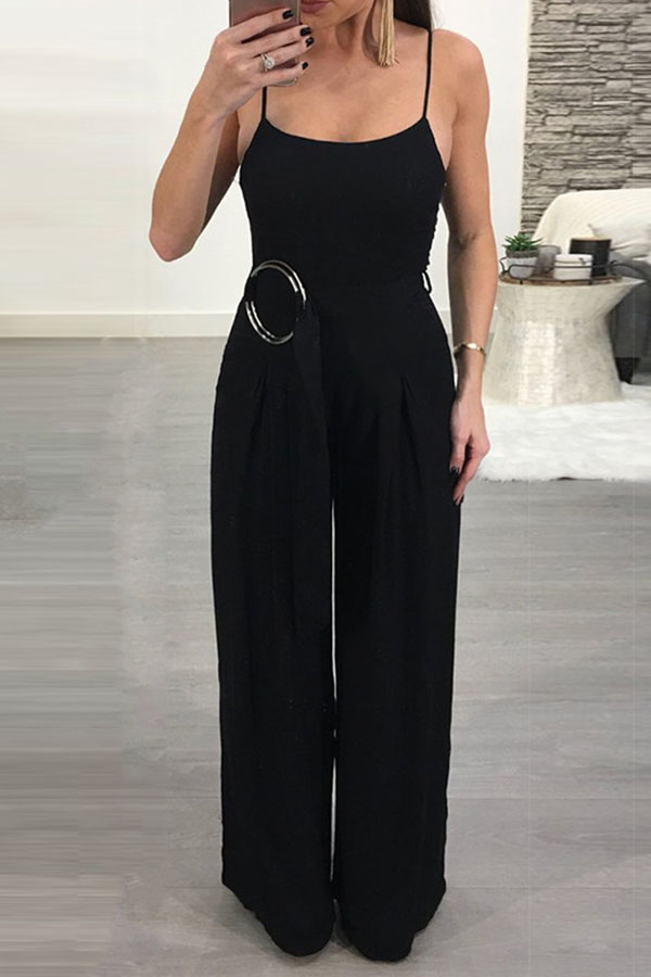 

Lovely Chic Loose Black One-piece Jumpsuit