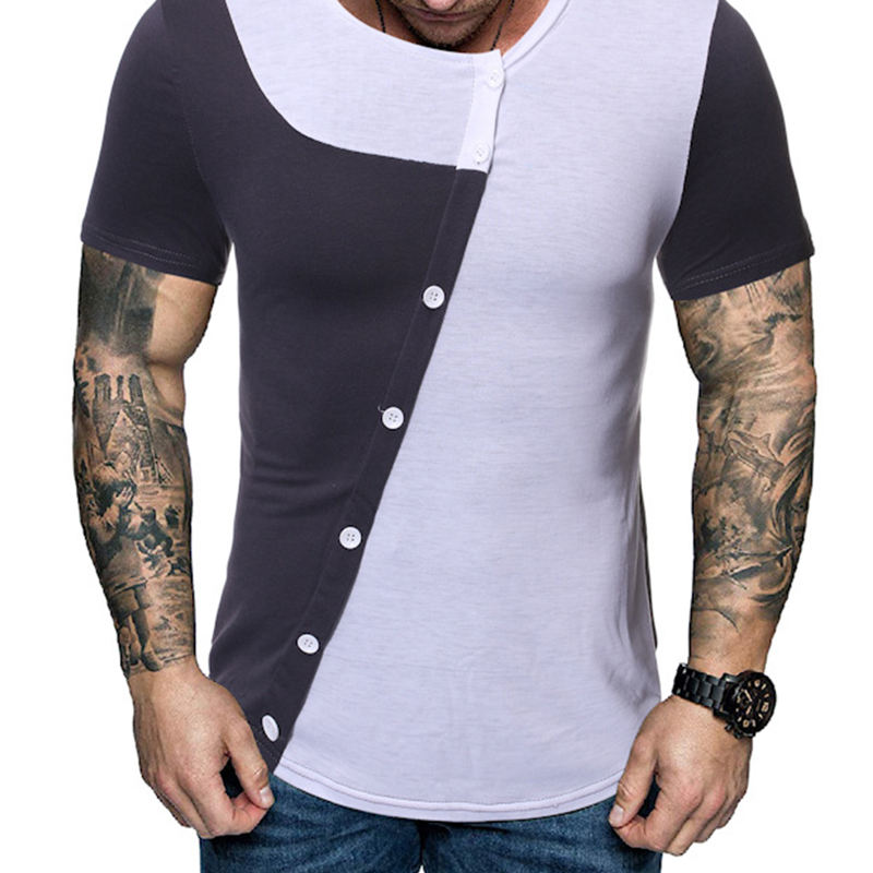 

Lovely Casual O Neck Patchwork White T-shirt
