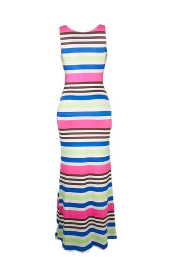 LW Casual Striped Light Pink Maxi Dress