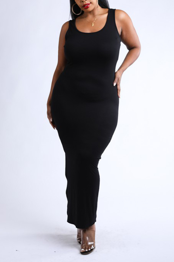 

Lovely Trendy Skinny Black Maxi Dress