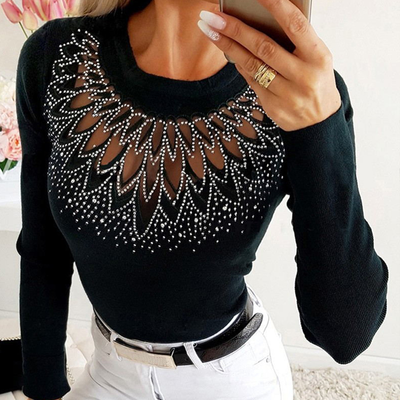 

Lovely Chic Sequined Black Base Layer