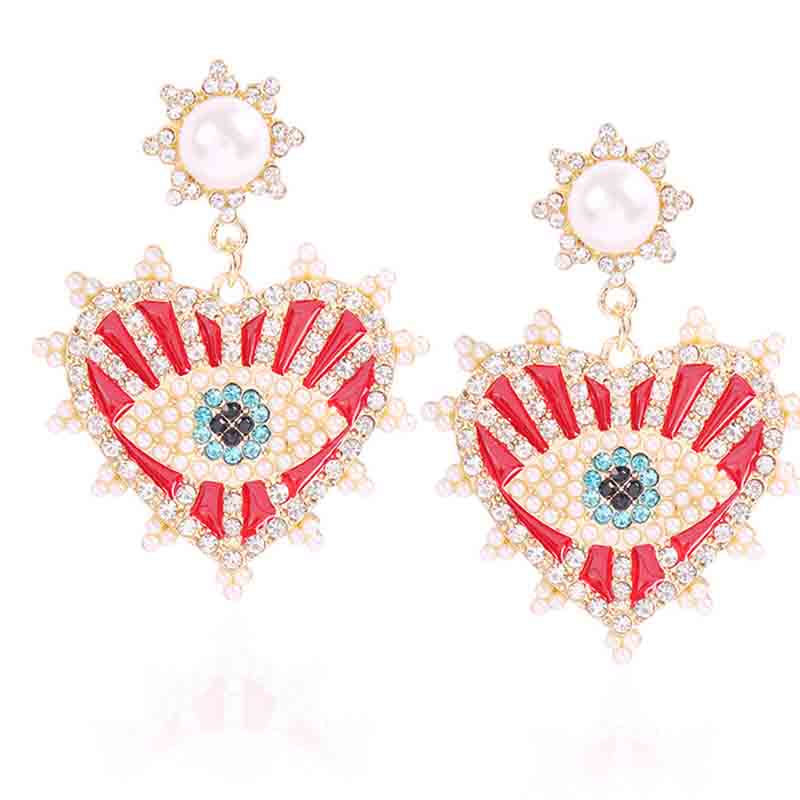 

Lovely Trendy Rhinestone Decorative Red Earring