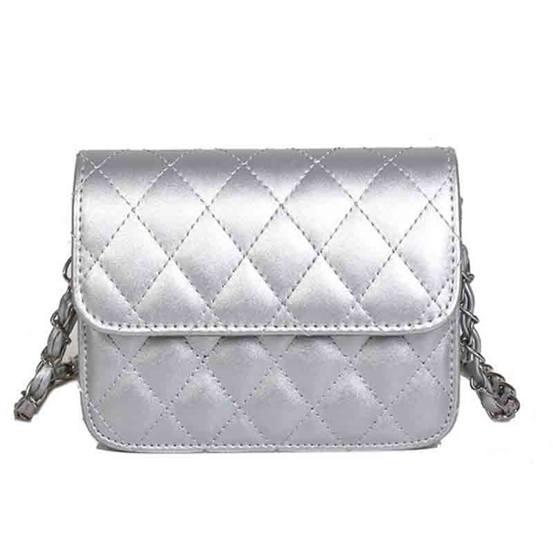 

Lovely Trendy Chain Strap Silver Crossbody Bag