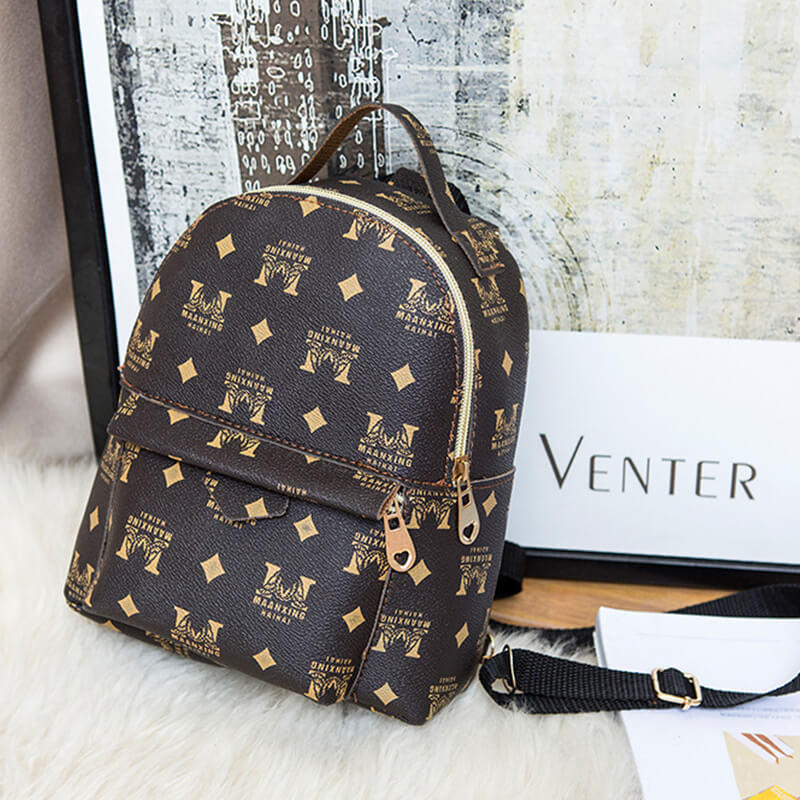 

LW Trendy Print Brown Backpack