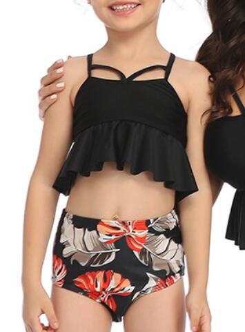 

Lovely Hollow-out Black Girl Bathing Suit Two-piece Swimsuit