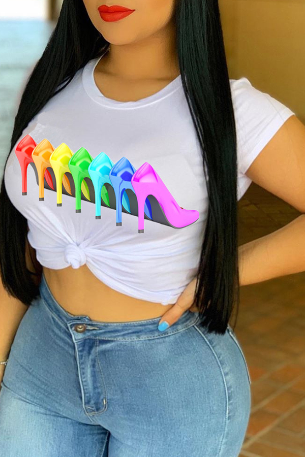

Lovely Casual Letter White T-shirt