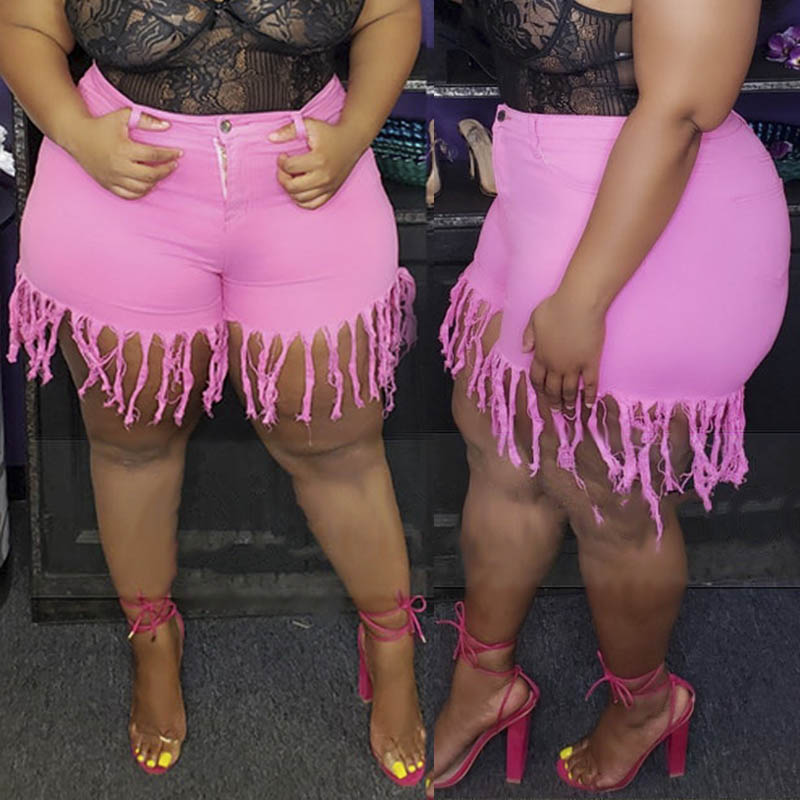 pink tassel shorts