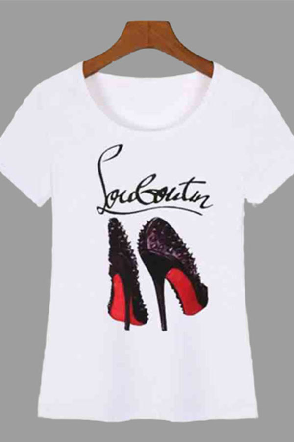 

Lovely Casual Print White T-shirt