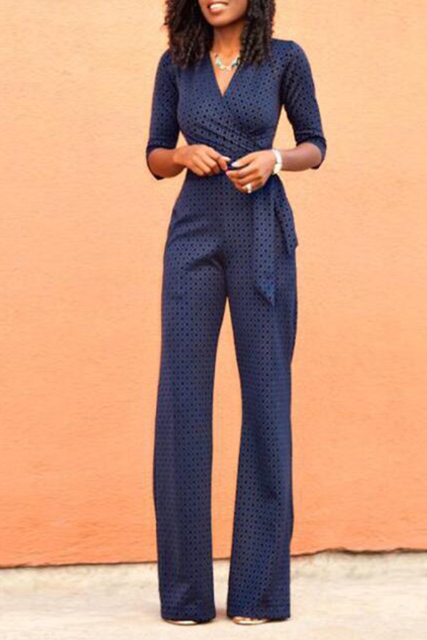 

Lovely Trendy Basic Skinny Dark Blue One-piece Jumpsuit