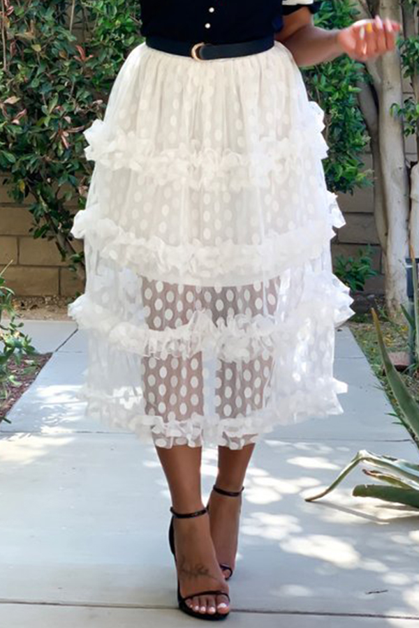 Lovely Sweet See-through White Skirt