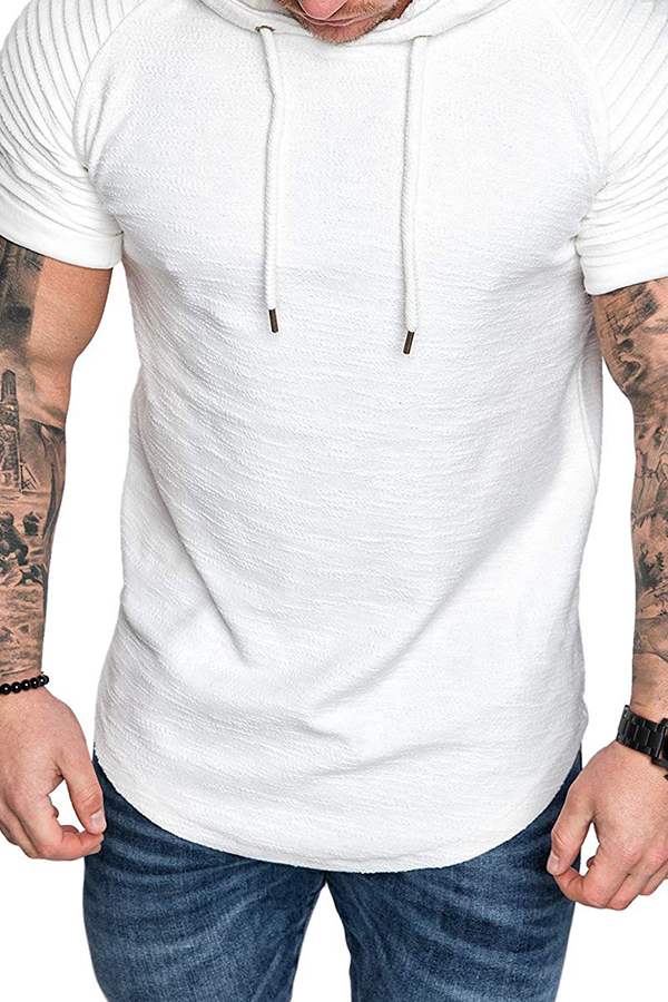 

Lovely Casual Hooded Collar White T-shirt