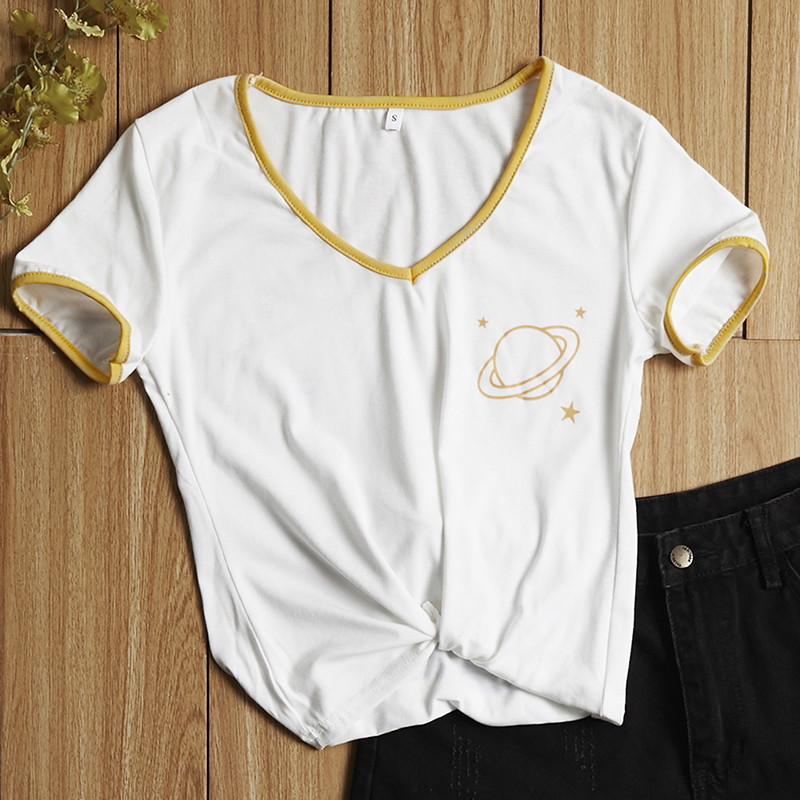 

Lovely Sweet Print White T-shirt