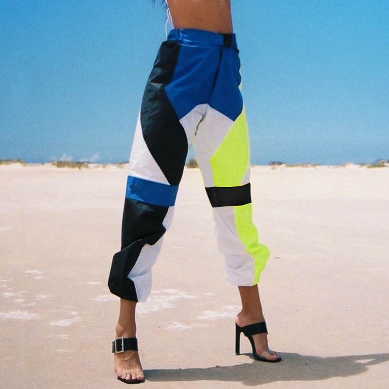 

Lovely Casual Patchwork White Pants