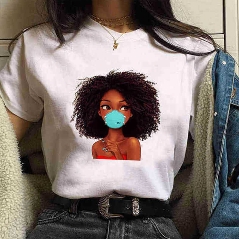 

Lovely Leisure Cartoon Print White T-shirt