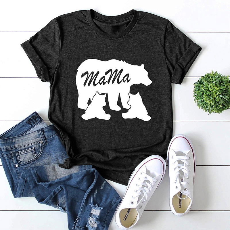 

Lovely Casual Cartoon Print Black T-shirt