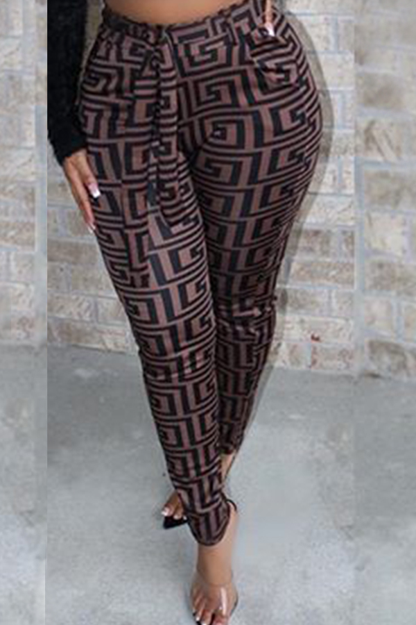 

Lovely Stylish Print Brown Pants