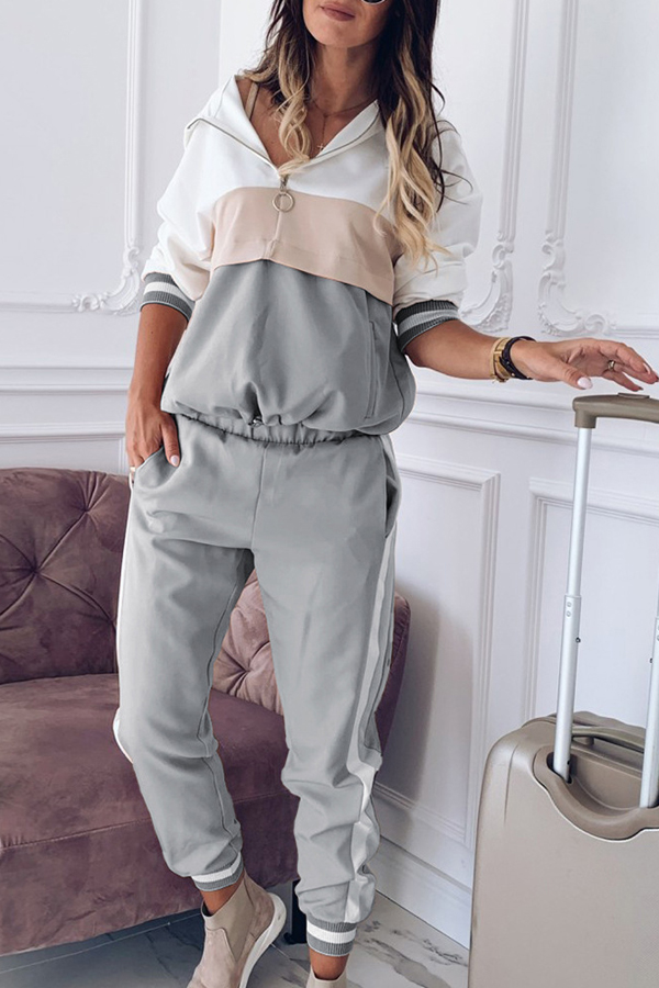 

Lovely Leisure Patchwork Grey Loungewear