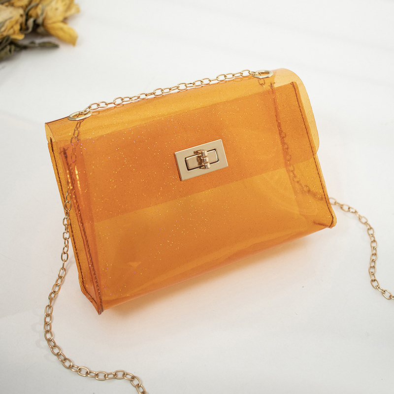 

Lovely Trendy Chain Strap Yellow Crossbody Bag